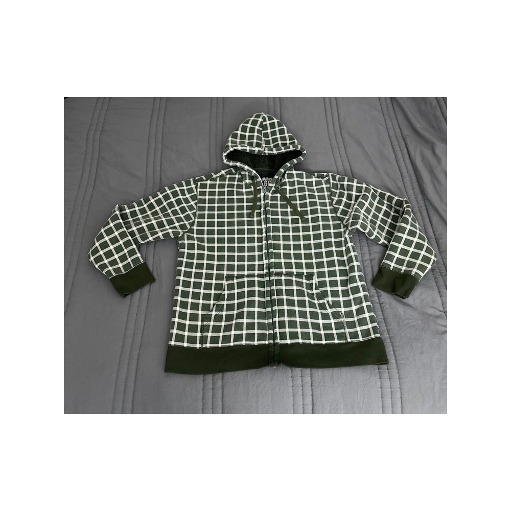 Route 66 Full Zip Sherpa Lined Hoodie Women's XL Green/White